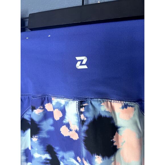 Zelo's Leggings Women's Size Small Tropical Colors Blue Workout Exercise Comfort - Picture 5 of 8